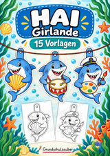 Hai – Fensterdeko – Basteln – Ausmalbild – Ausschneiden – 15 Vorlagen – Cover