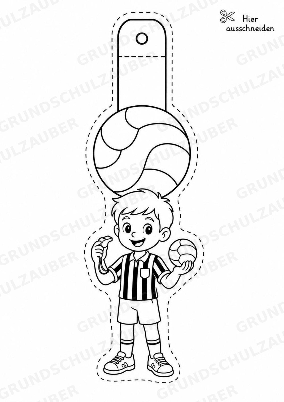Handball – Fensterdeko – Basteln – Ausmalbild – Ausschneiden – 15 Vorlagen – Materialseite 8