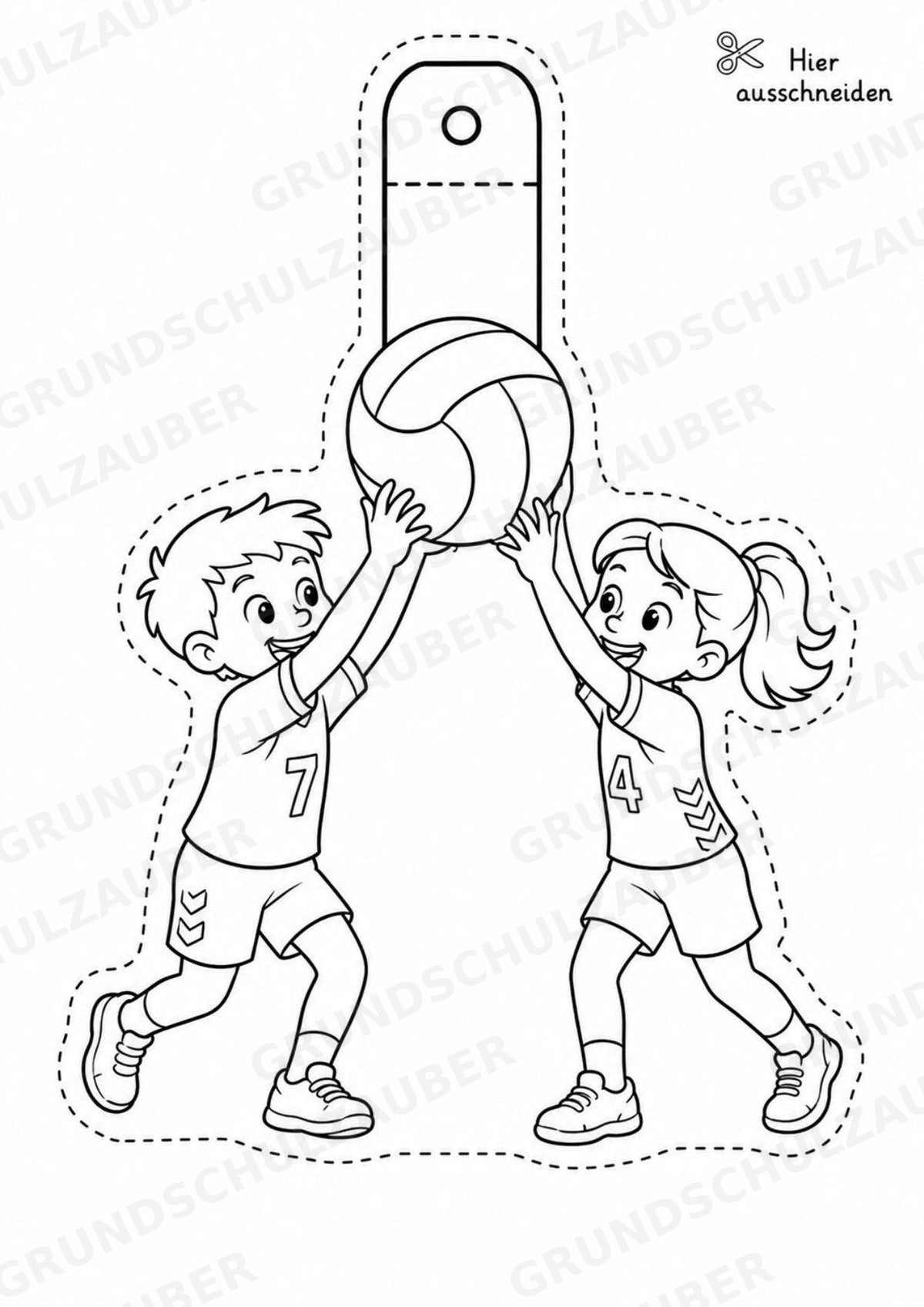 Handball – Fensterdeko – Basteln – Ausmalbild – Ausschneiden – 15 Vorlagen – Materialseite 13