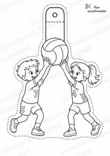 Handball – Fensterdeko – Basteln – Ausmalbild – Ausschneiden – 15 Vorlagen – Materialseite 13