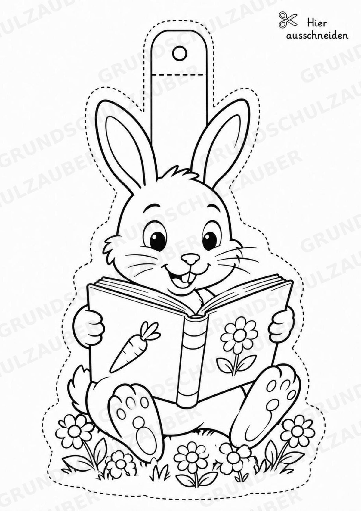 Hase – Fensterdeko – Basteln – Ausmalbild – Ausschneiden – 15 Vorlagen – Materialseite 3