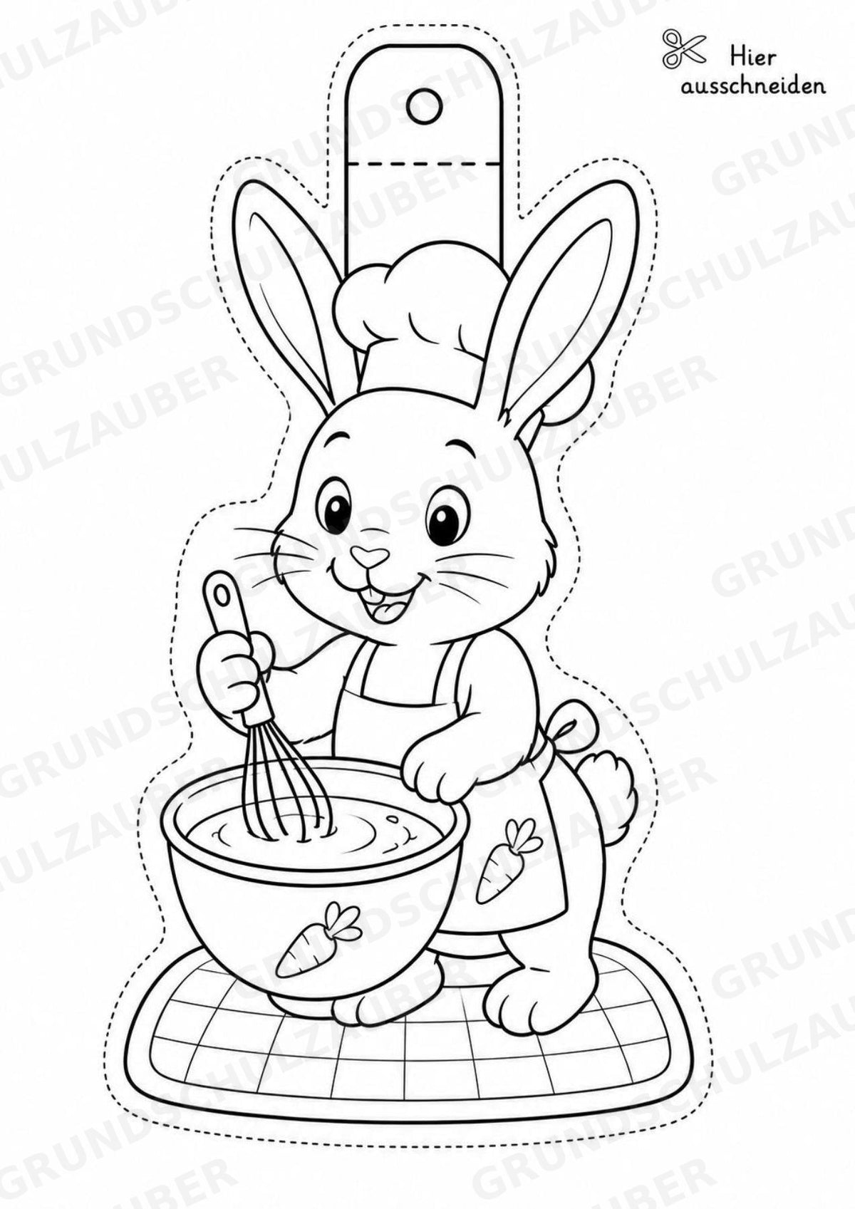 Hase – Fensterdeko – Basteln – Ausmalbild – Ausschneiden – 15 Vorlagen – Materialseite 7