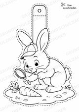 Hase – Fensterdeko – Basteln – Ausmalbild – Ausschneiden – 15 Vorlagen – Materialseite 8