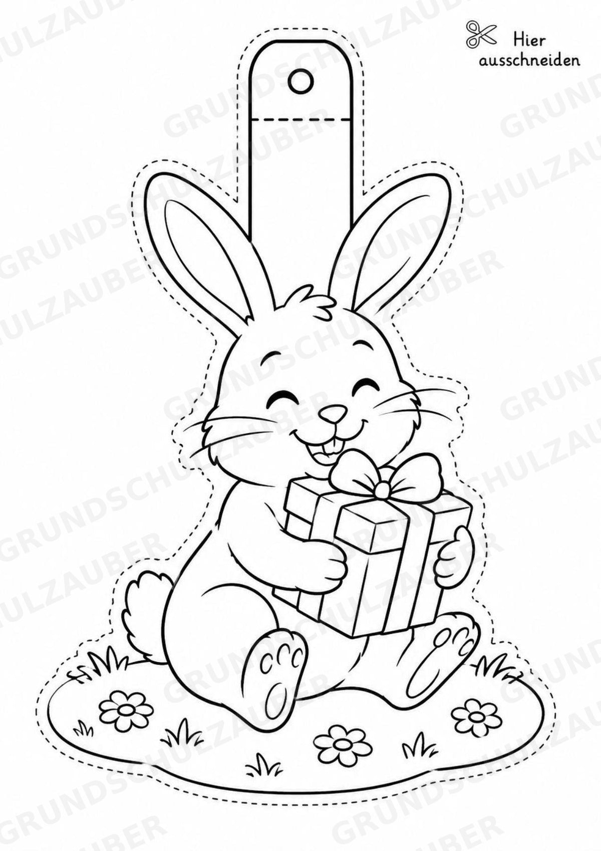 Hase – Fensterdeko – Basteln – Ausmalbild – Ausschneiden – 15 Vorlagen – Materialseite 13