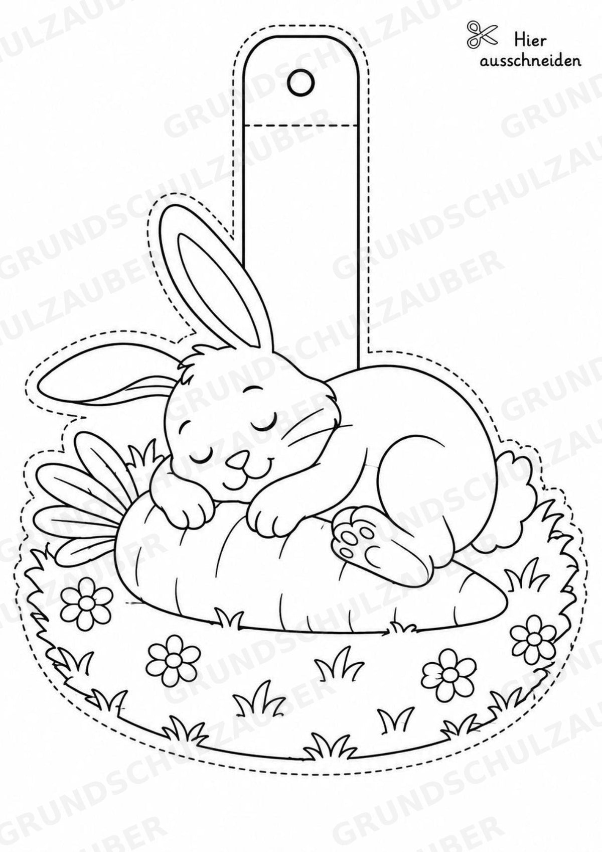 Hase – Fensterdeko – Basteln – Ausmalbild – Ausschneiden – 15 Vorlagen – Materialseite 16