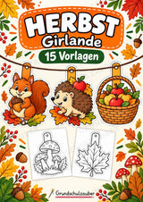 Herbst – Fensterdeko – Basteln – Ausmalbild – Ausschneiden – 15 Vorlagen – Cover
