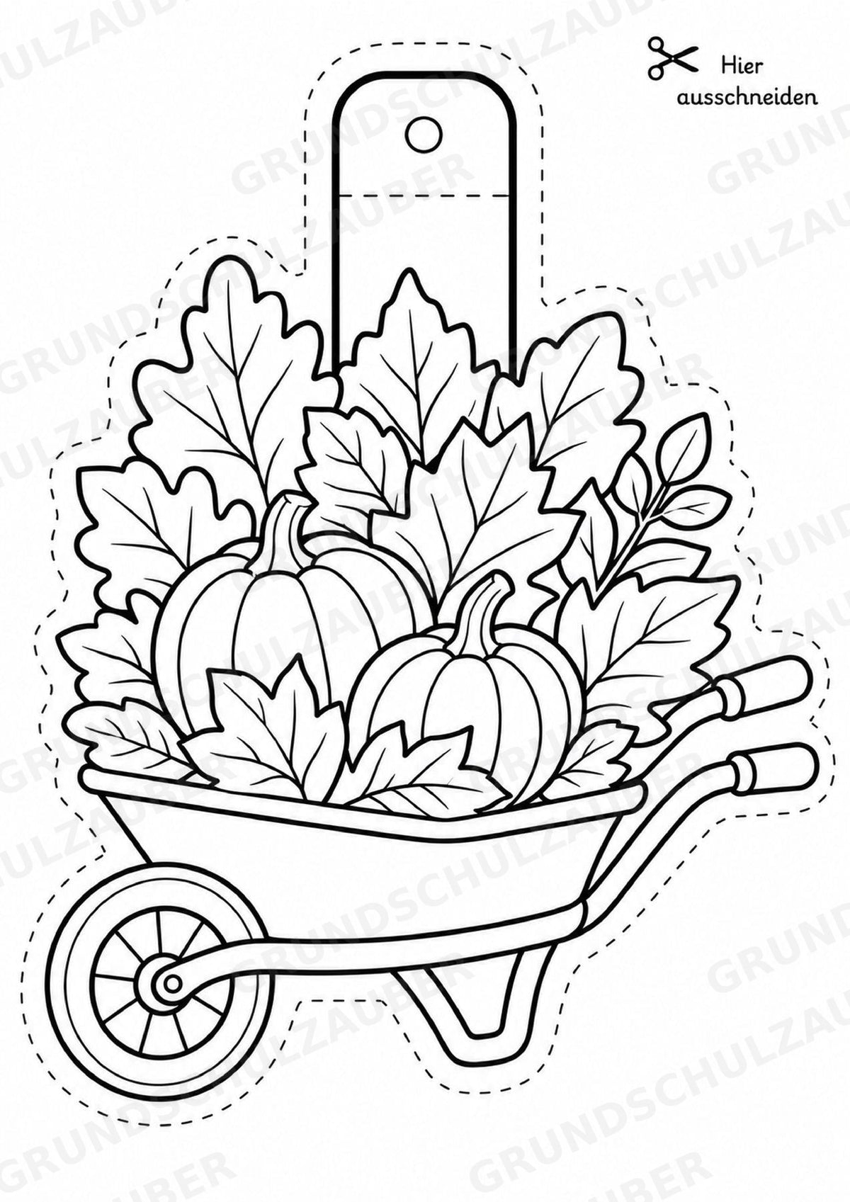 Herbst – Fensterdeko – Basteln – Ausmalbild – Ausschneiden – 15 Vorlagen – Materialseite 15