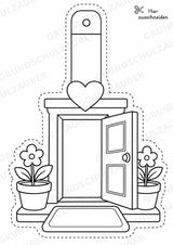 Herzlich Willkommen – Fensterdeko – Basteln – Ausmalbild – Ausschneiden – 15 Vorlagen – Materialseite 4