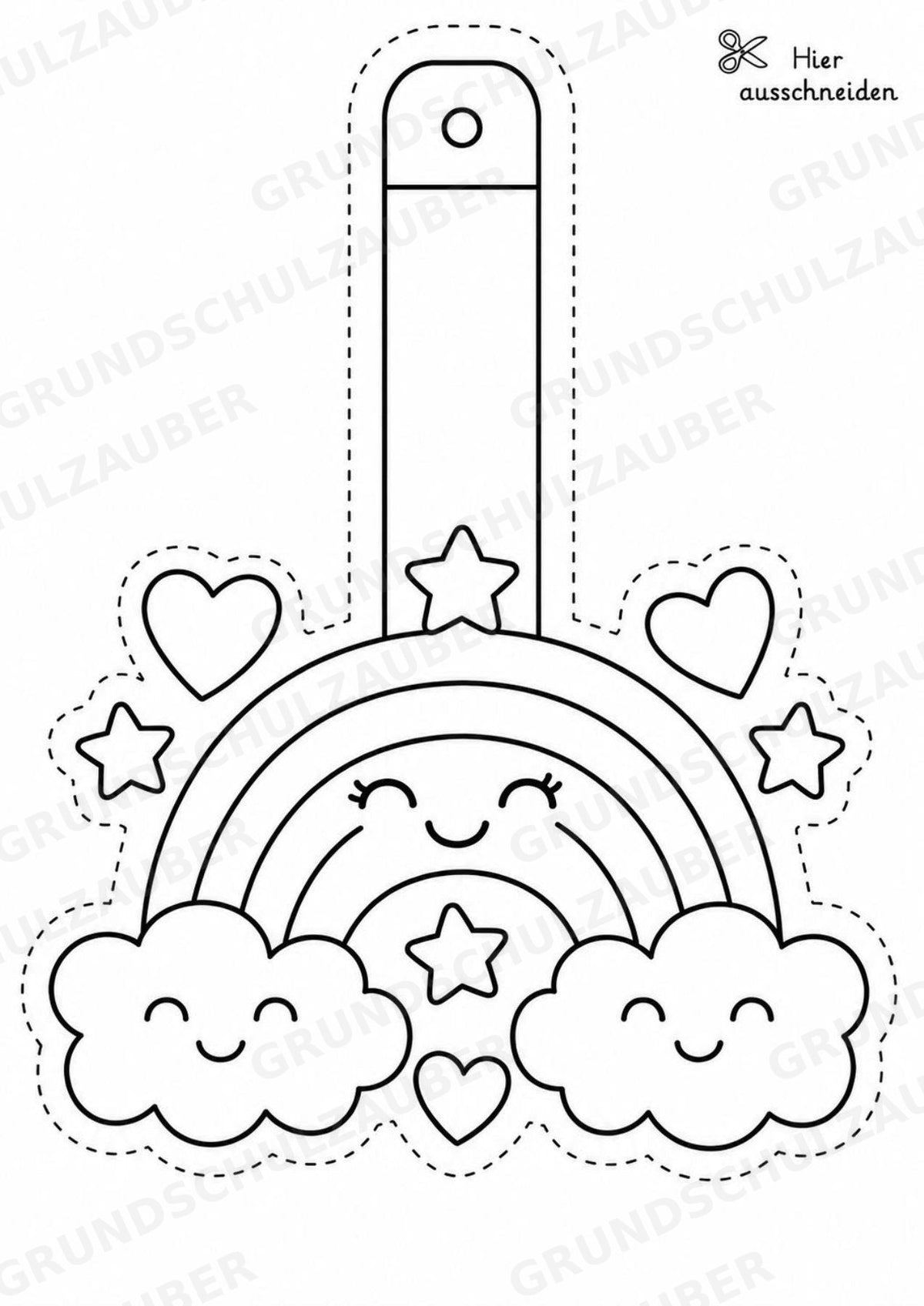 Herzlich Willkommen – Fensterdeko – Basteln – Ausmalbild – Ausschneiden – 15 Vorlagen – Materialseite 7