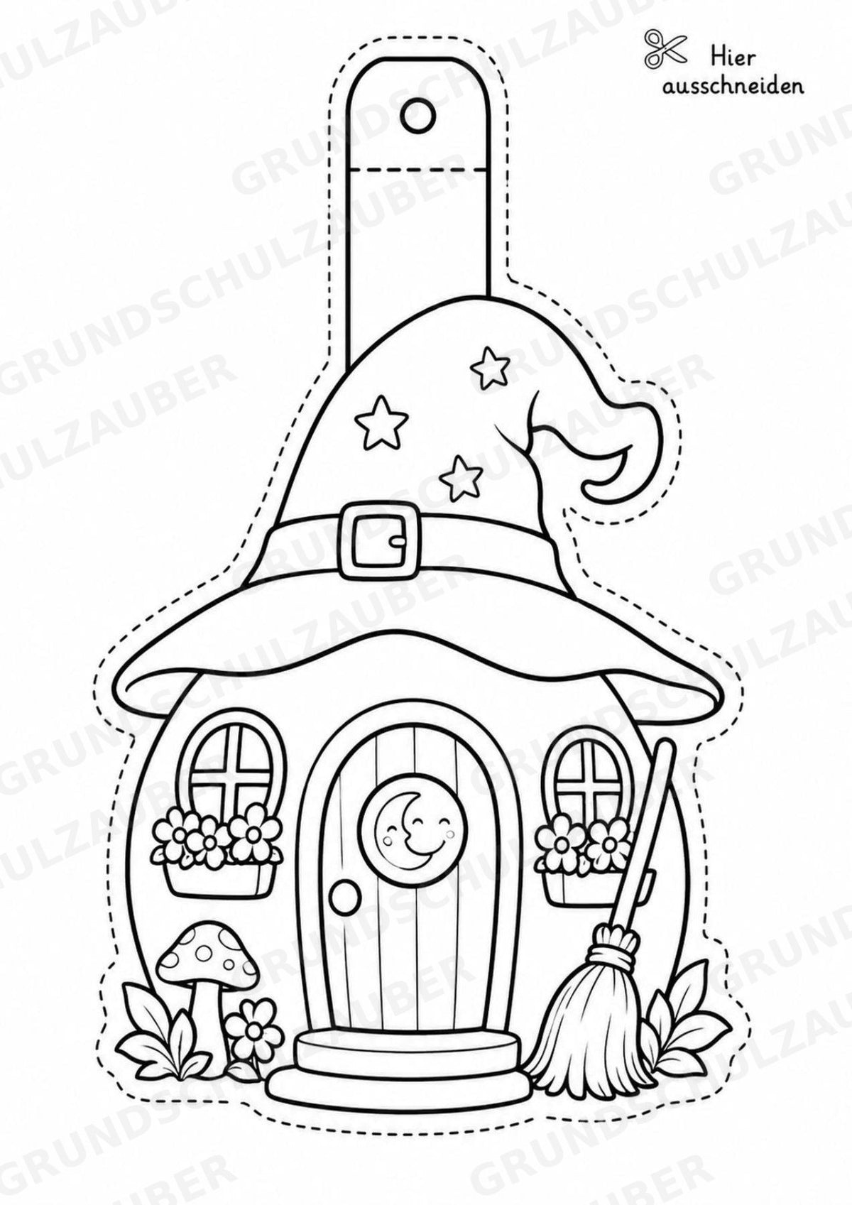 Hexen und Feen – Fensterdeko – Basteln – Ausmalbild – Ausschneiden – 15 Vorlagen – Materialseite 13