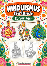 Hinduismus – Fensterdeko – Basteln – Ausmalbild – Ausschneiden – 15 Vorlagen – Cover
