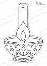 Hinduismus – Fensterdeko – Basteln – Ausmalbild – Ausschneiden – 15 Vorlagen – Materialseite 3
