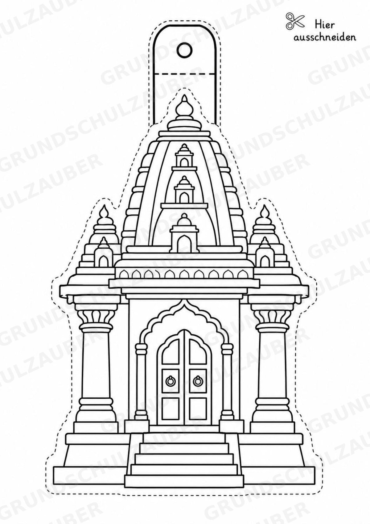 Hinduismus – Fensterdeko – Basteln – Ausmalbild – Ausschneiden – 15 Vorlagen – Materialseite 4
