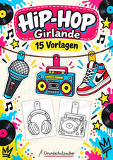 Hip Hop – Fensterdeko – Basteln – Ausmalbild – Ausschneiden – 15 Vorlagen – Cover