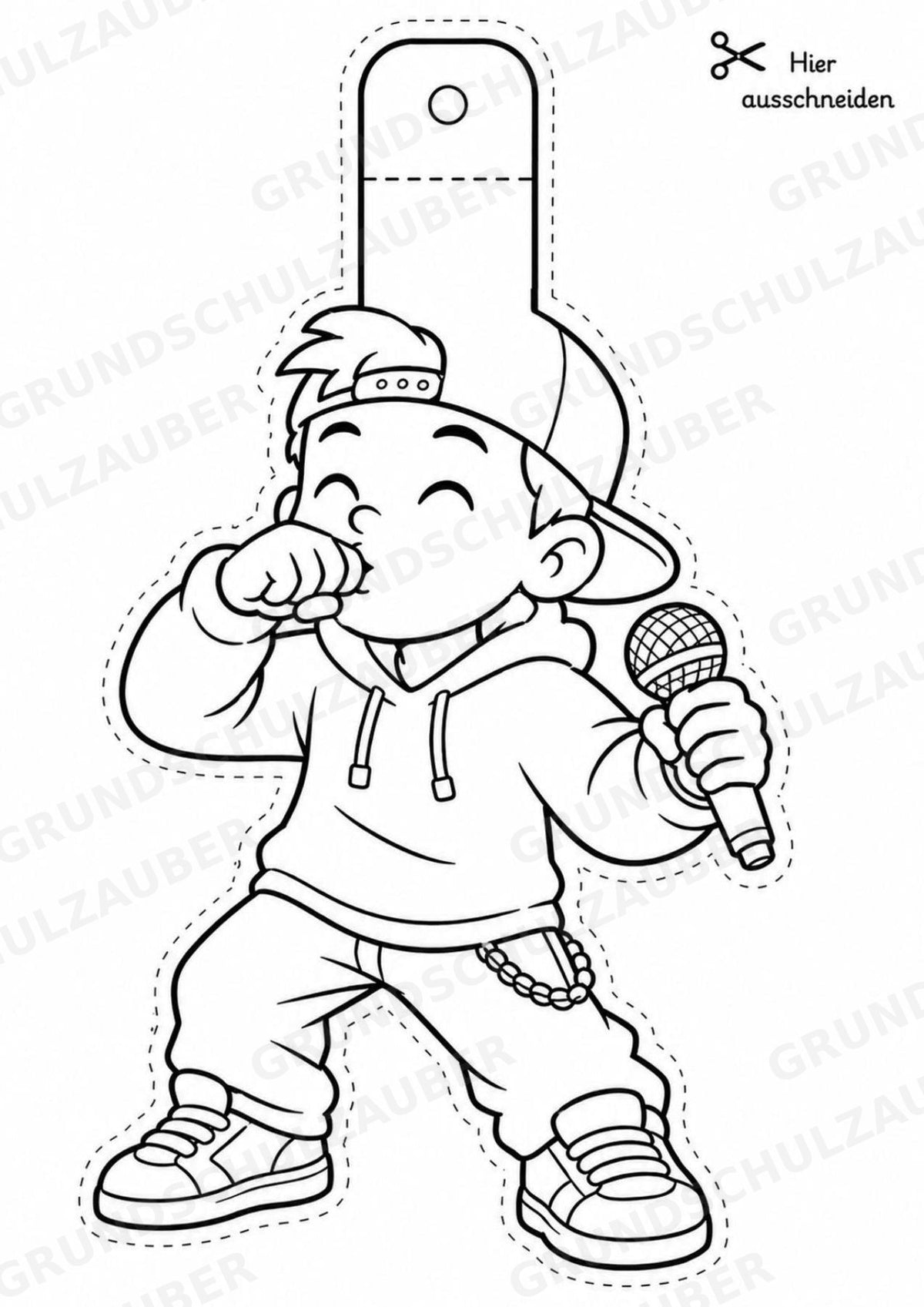 Hip Hop – Fensterdeko – Basteln – Ausmalbild – Ausschneiden – 15 Vorlagen – Materialseite 13