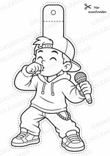 Hip Hop – Fensterdeko – Basteln – Ausmalbild – Ausschneiden – 15 Vorlagen – Materialseite 13