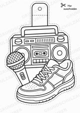 Hip Hop – Fensterdeko – Basteln – Ausmalbild – Ausschneiden – 15 Vorlagen – Materialseite 15