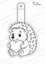 Igel – Fensterdeko – Basteln – Ausmalbild – Ausschneiden – 15 Vorlagen – Materialseite 6