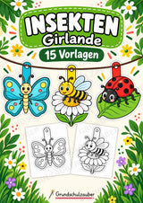 Insekten – Fensterdeko – Basteln – Ausmalbild – Ausschneiden – 15 Vorlagen – Cover