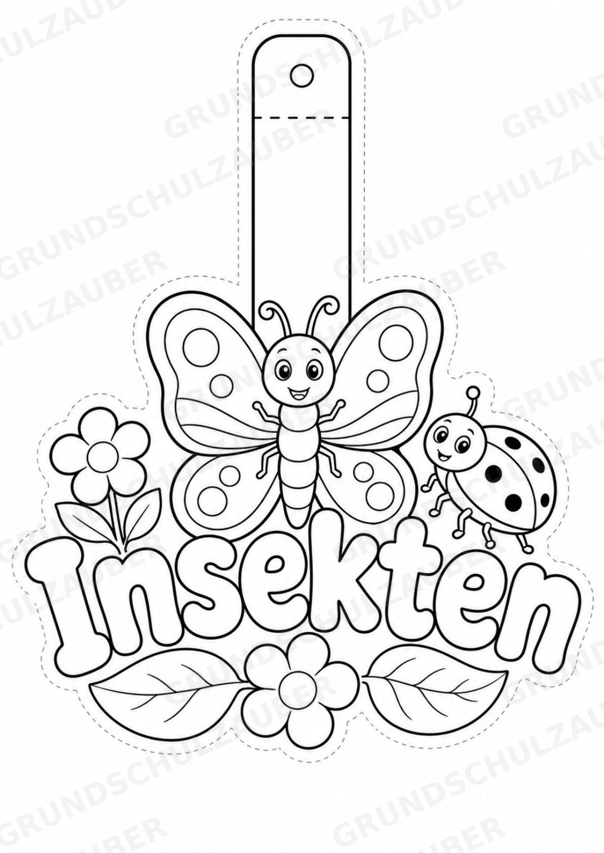 Insekten – Fensterdeko – Basteln – Ausmalbild – Ausschneiden – 15 Vorlagen – Materialseite 16