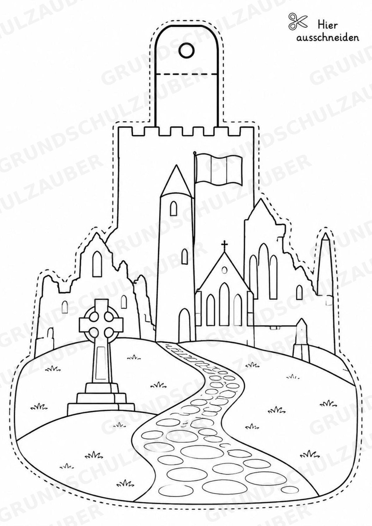 Irland – Fensterdeko – Basteln – Ausmalbild – Ausschneiden – 15 Vorlagen – Materialseite 9