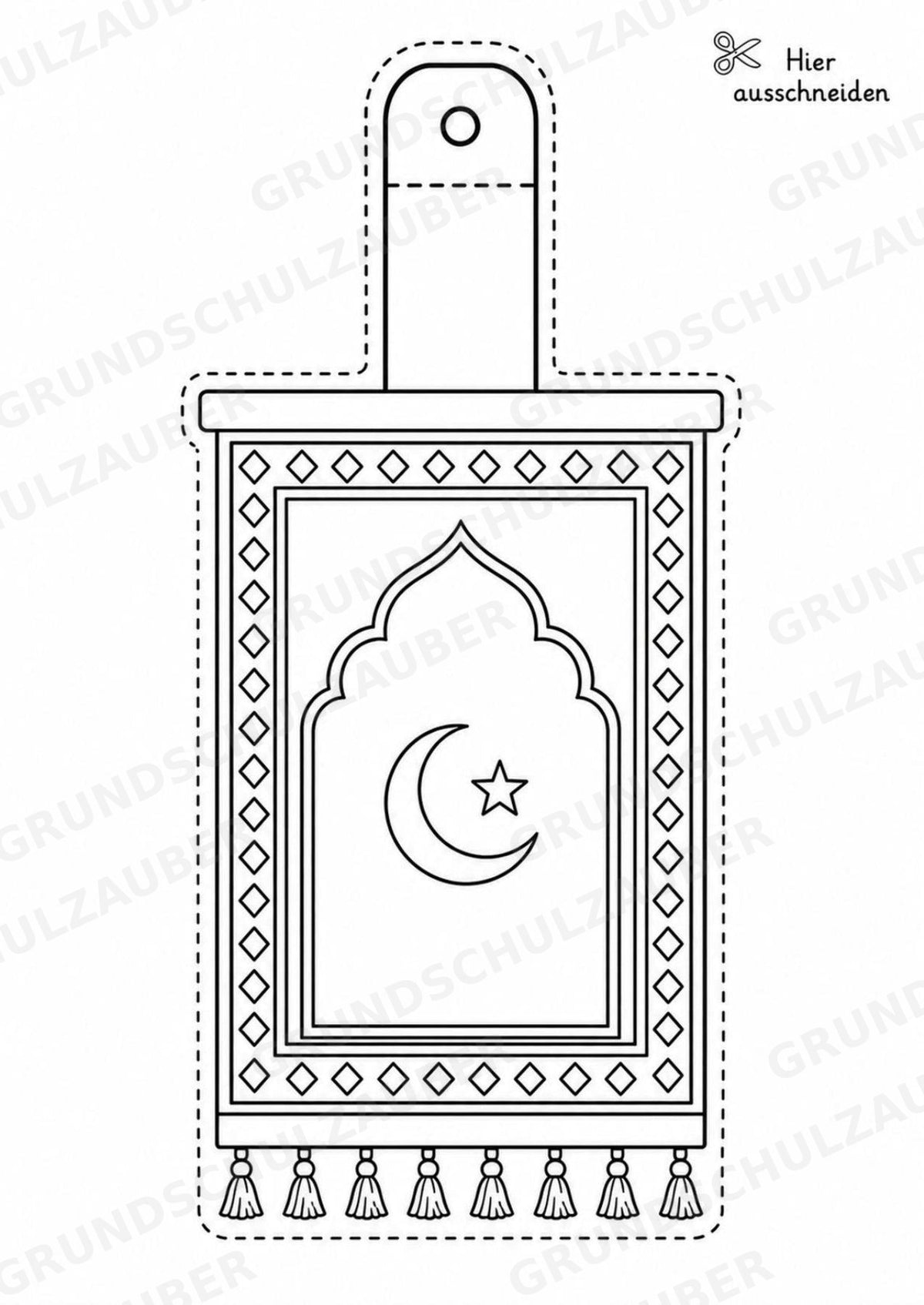 Islam – Fensterdeko – Basteln – Ausmalbild – Ausschneiden – 15 Vorlagen – Materialseite 5