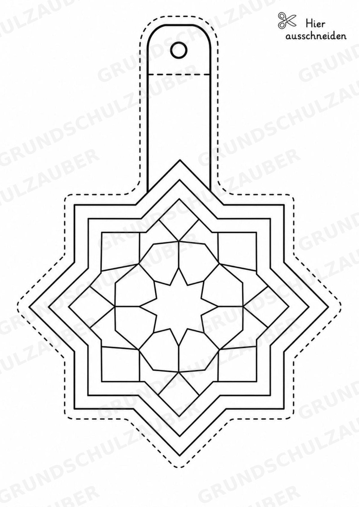 Islam – Fensterdeko – Basteln – Ausmalbild – Ausschneiden – 15 Vorlagen – Materialseite 9
