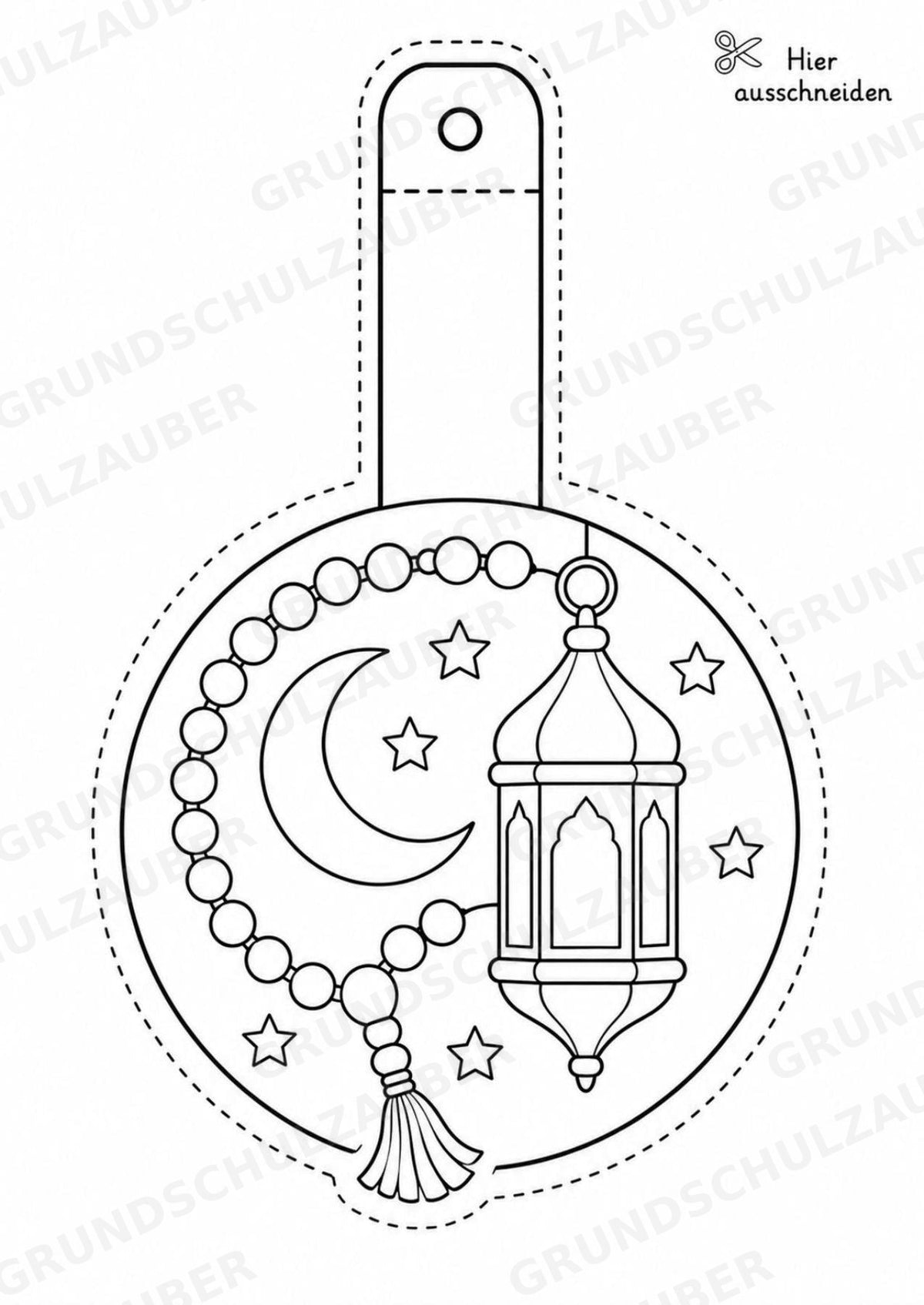 Islam – Fensterdeko – Basteln – Ausmalbild – Ausschneiden – 15 Vorlagen – Materialseite 15