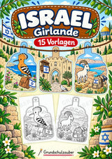 Israel – Fensterdeko – Basteln – Ausmalbild – Ausschneiden – 15 Vorlagen – Cover