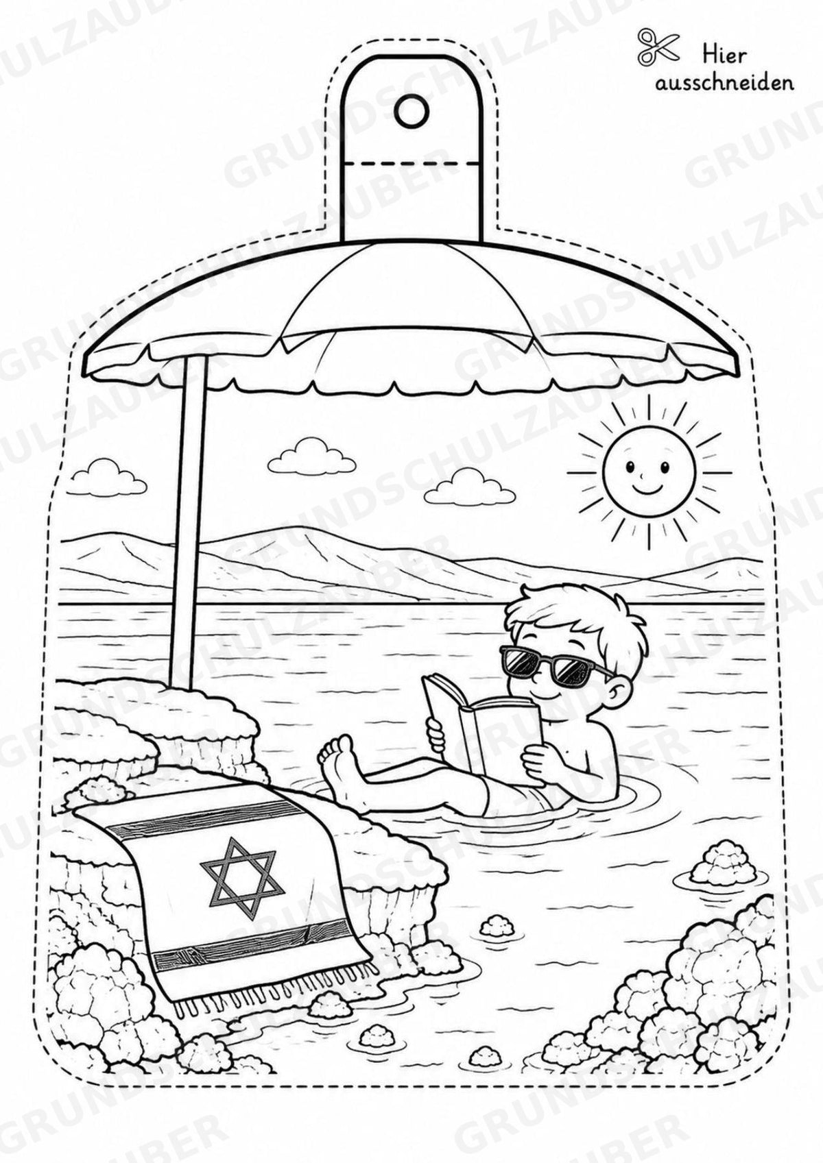 Israel – Fensterdeko – Basteln – Ausmalbild – Ausschneiden – 15 Vorlagen – Materialseite 4
