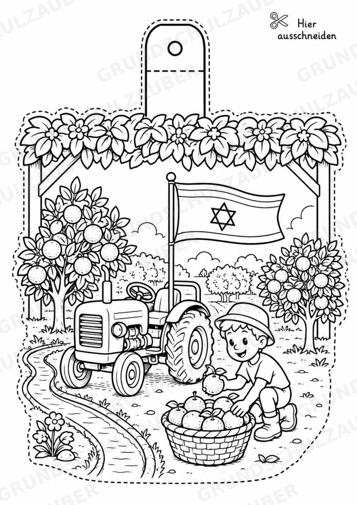 Israel – Fensterdeko – Basteln – Ausmalbild – Ausschneiden – 15 Vorlagen – Materialseite 10