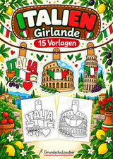 Italien – Fensterdeko – Basteln – Ausmalbild – Ausschneiden – 15 Vorlagen – Cover