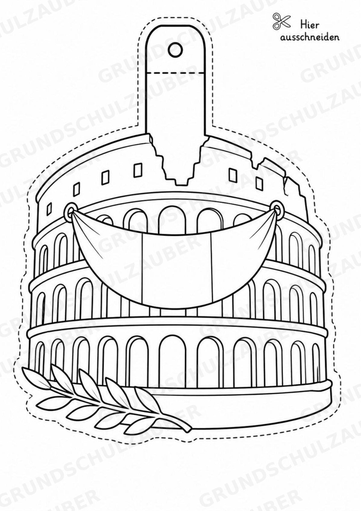 Italien – Fensterdeko – Basteln – Ausmalbild – Ausschneiden – 15 Vorlagen – Materialseite 3