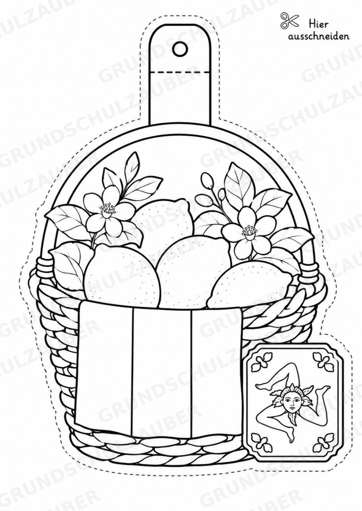 Italien – Fensterdeko – Basteln – Ausmalbild – Ausschneiden – 15 Vorlagen – Materialseite 15