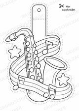 Jazz – Fensterdeko – Basteln – Ausmalbild – Ausschneiden – 15 Vorlagen – Materialseite 3