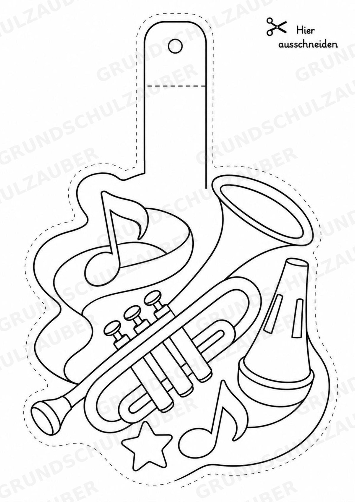 Jazz – Fensterdeko – Basteln – Ausmalbild – Ausschneiden – 15 Vorlagen – Materialseite 4