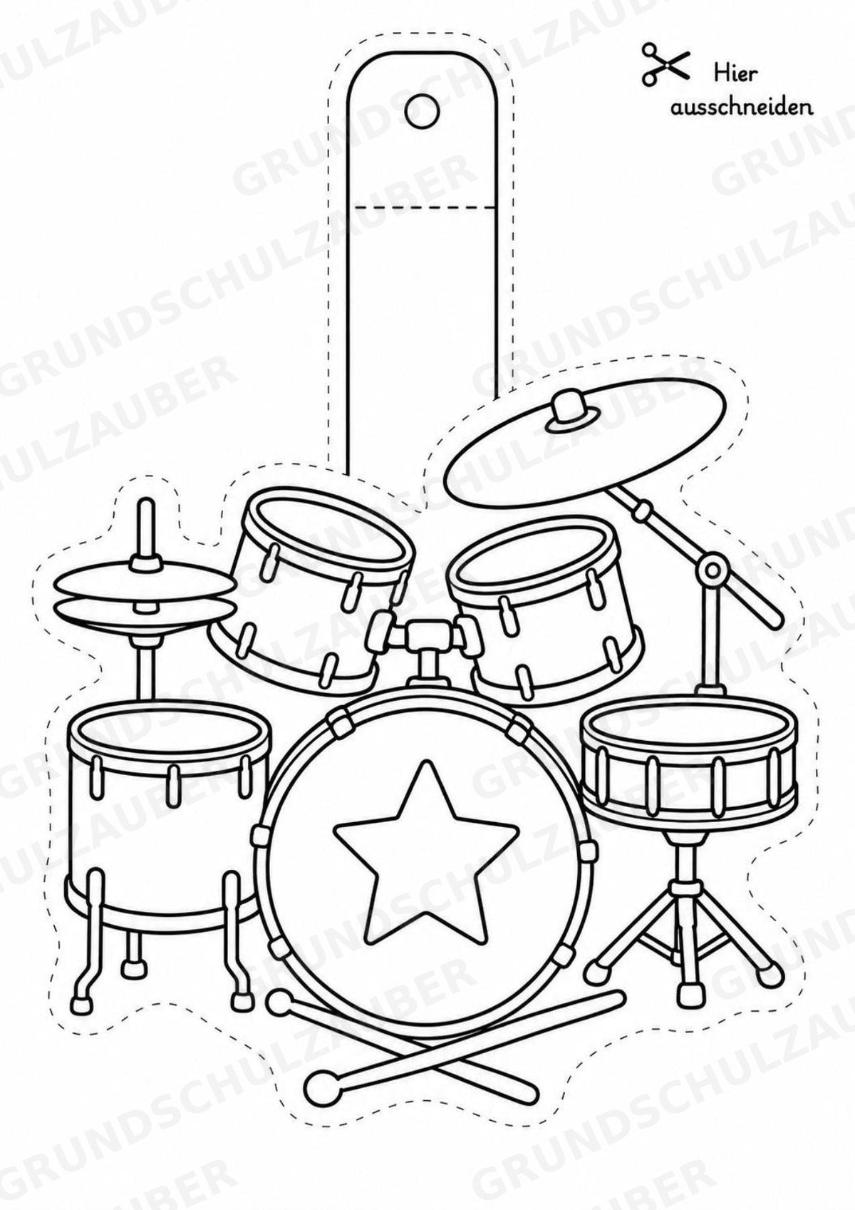 Jazz – Fensterdeko – Basteln – Ausmalbild – Ausschneiden – 15 Vorlagen – Materialseite 7