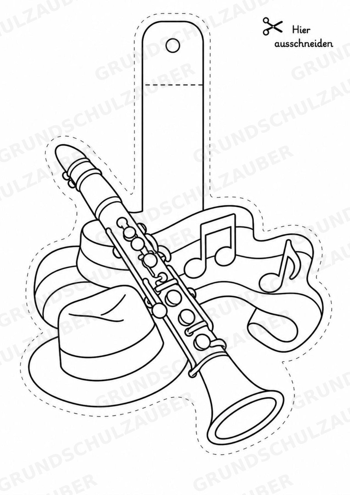 Jazz – Fensterdeko – Basteln – Ausmalbild – Ausschneiden – 15 Vorlagen – Materialseite 11