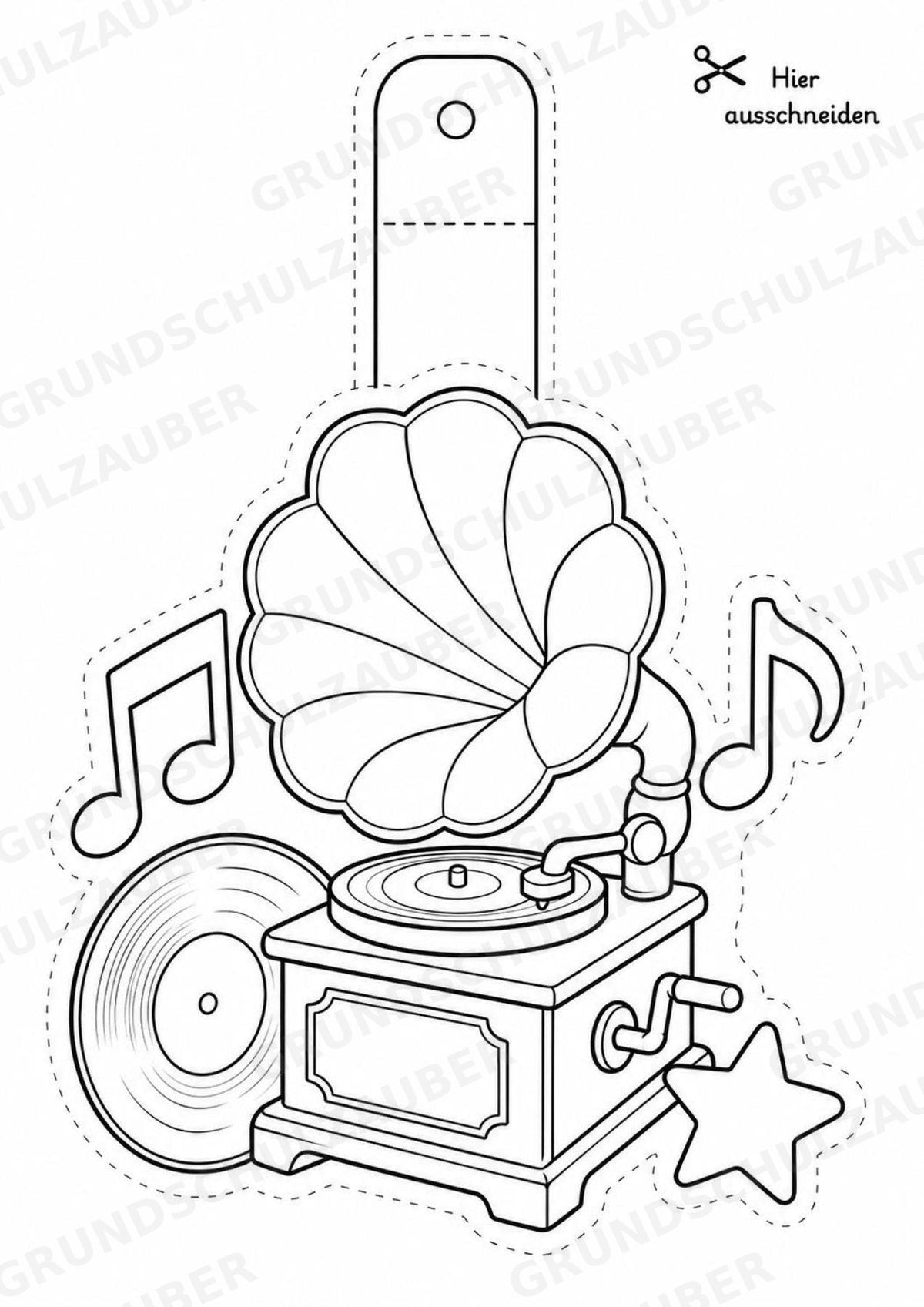 Jazz – Fensterdeko – Basteln – Ausmalbild – Ausschneiden – 15 Vorlagen – Materialseite 13