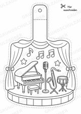 Jazz – Fensterdeko – Basteln – Ausmalbild – Ausschneiden – 15 Vorlagen – Materialseite 15