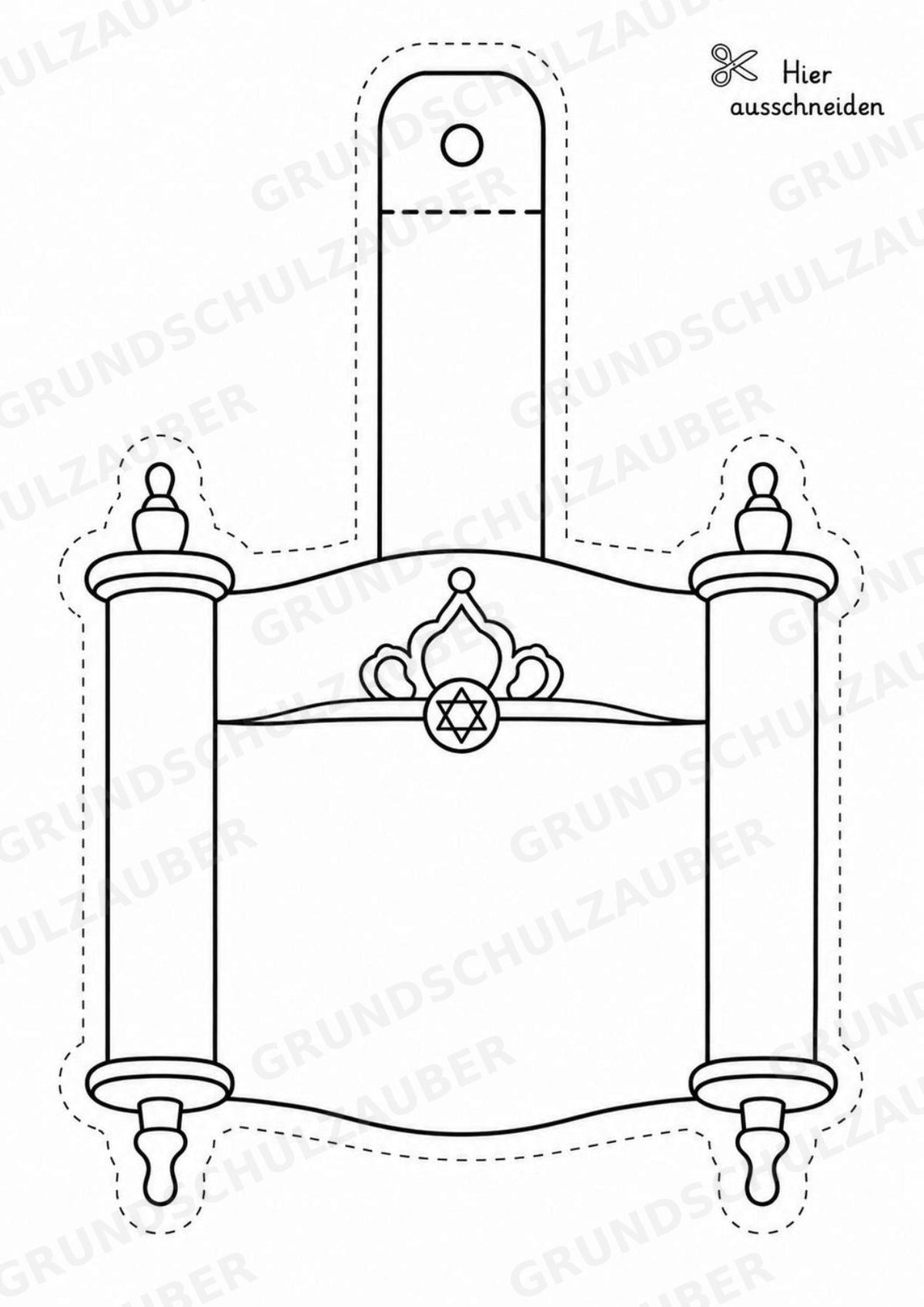 Judentum – Fensterdeko – Basteln – Ausmalbild – Ausschneiden – 15 Vorlagen – Materialseite 3