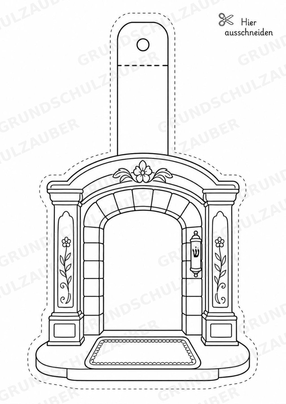 Judentum – Fensterdeko – Basteln – Ausmalbild – Ausschneiden – 15 Vorlagen – Materialseite 9