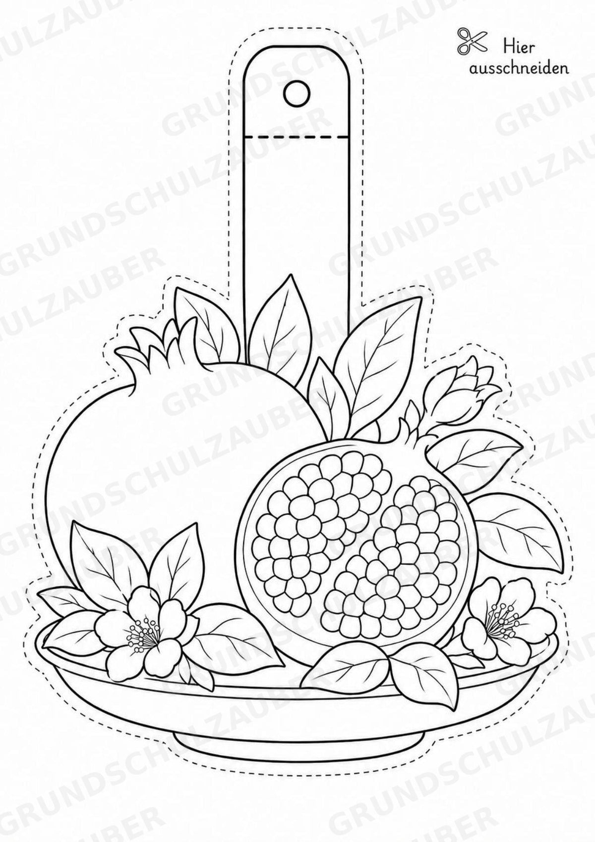 Judentum – Fensterdeko – Basteln – Ausmalbild – Ausschneiden – 15 Vorlagen – Materialseite 12