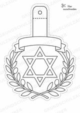 Judentum – Fensterdeko – Basteln – Ausmalbild – Ausschneiden – 15 Vorlagen – Materialseite 14