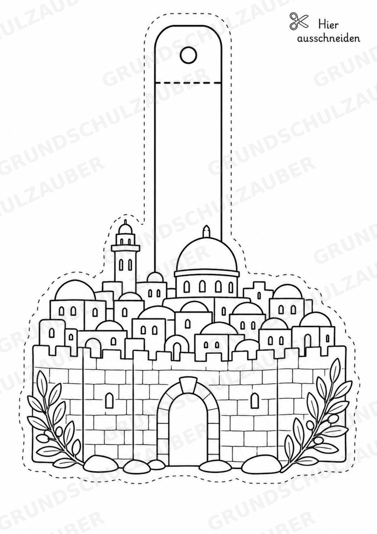 Judentum – Fensterdeko – Basteln – Ausmalbild – Ausschneiden – 15 Vorlagen – Materialseite 16
