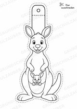 Känguru – Fensterdeko – Basteln – Ausmalbild – Ausschneiden – 15 Vorlagen – Materialseite 3