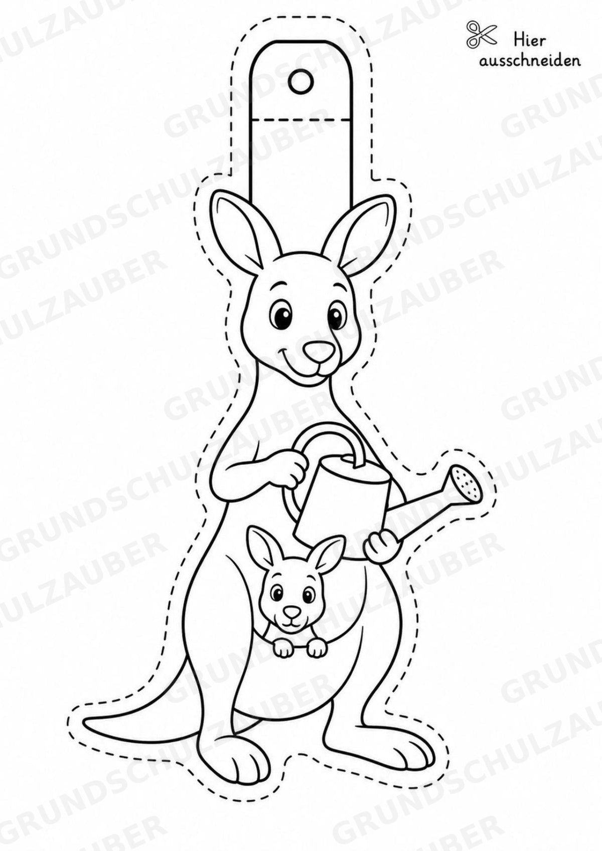 Känguru – Fensterdeko – Basteln – Ausmalbild – Ausschneiden – 15 Vorlagen – Materialseite 7