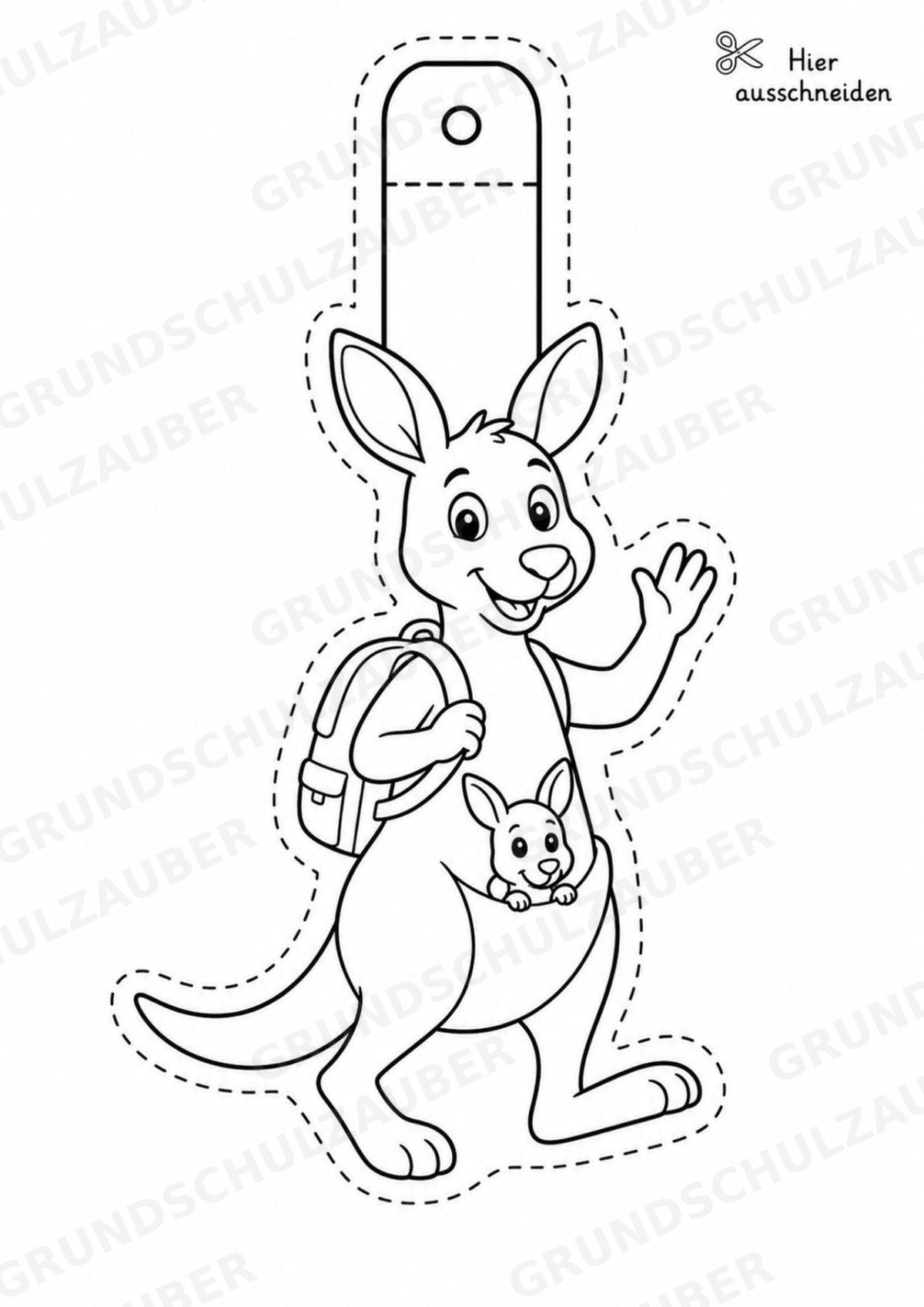 Känguru – Fensterdeko – Basteln – Ausmalbild – Ausschneiden – 15 Vorlagen – Materialseite 11