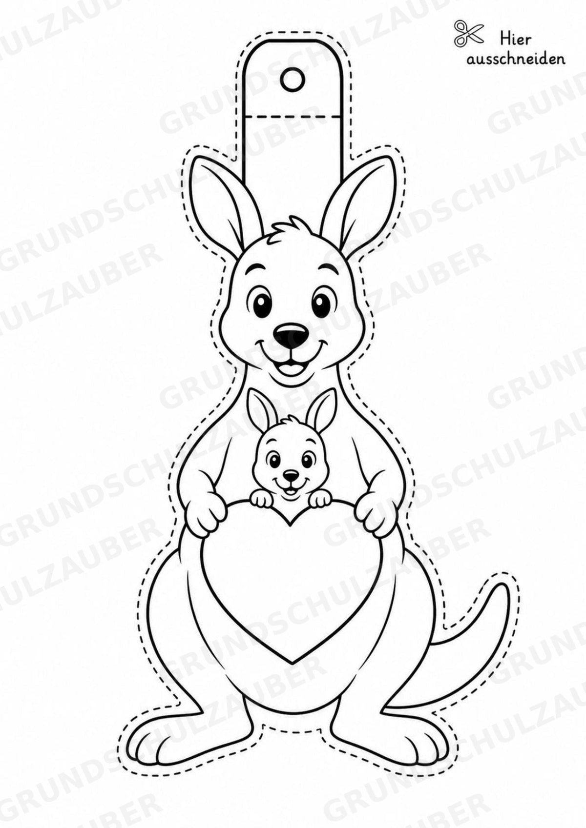 Känguru – Fensterdeko – Basteln – Ausmalbild – Ausschneiden – 15 Vorlagen – Materialseite 15
