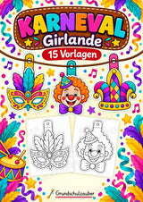 Karneval – Fensterdeko – Basteln – Ausmalbild – Ausschneiden – 15 Vorlagen – Cover